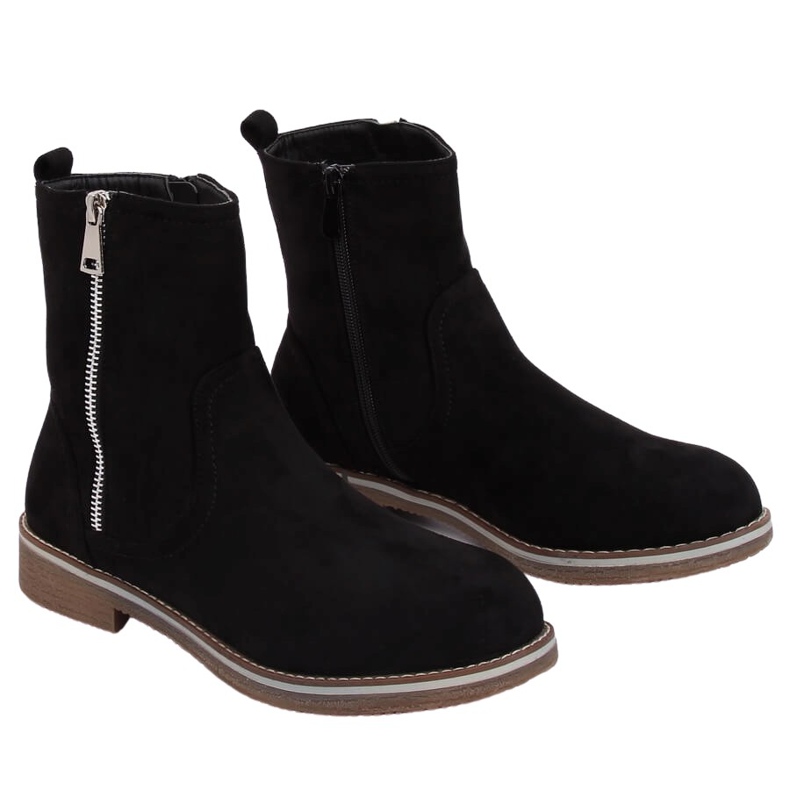 Botines planos mujer negros 0-255 Negro