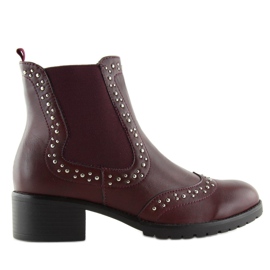 Botas Jodhpur con tachuelas granate FC-H63 Wine rojo