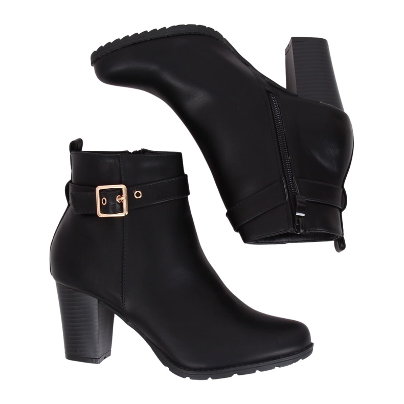 Botas negras de tacón F169 Black negro
