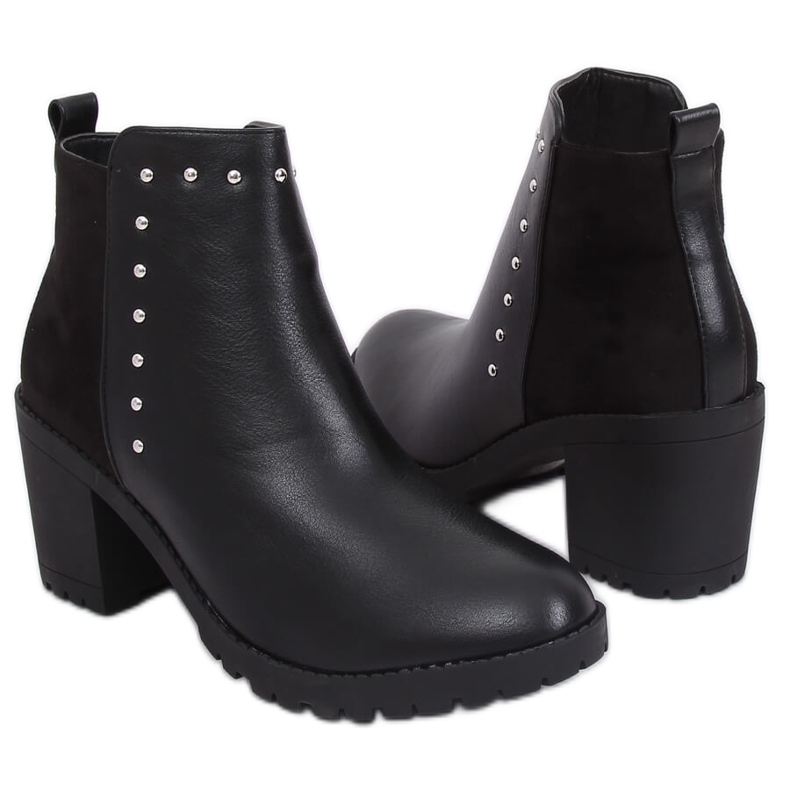 Botas con tacón estable negro Y8163 Negro Botas con tacón estable negro Y8163 Negro