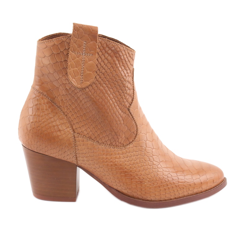Botas de mujer sin aislamiento Anabelle 1466 Cocodrilo camel marrón
