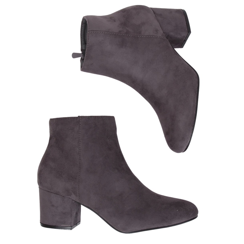 Gris Botas grises de tacón bajo YQ216P Gris