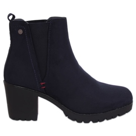 Botas azul marino con tacones anchos W373 Azul