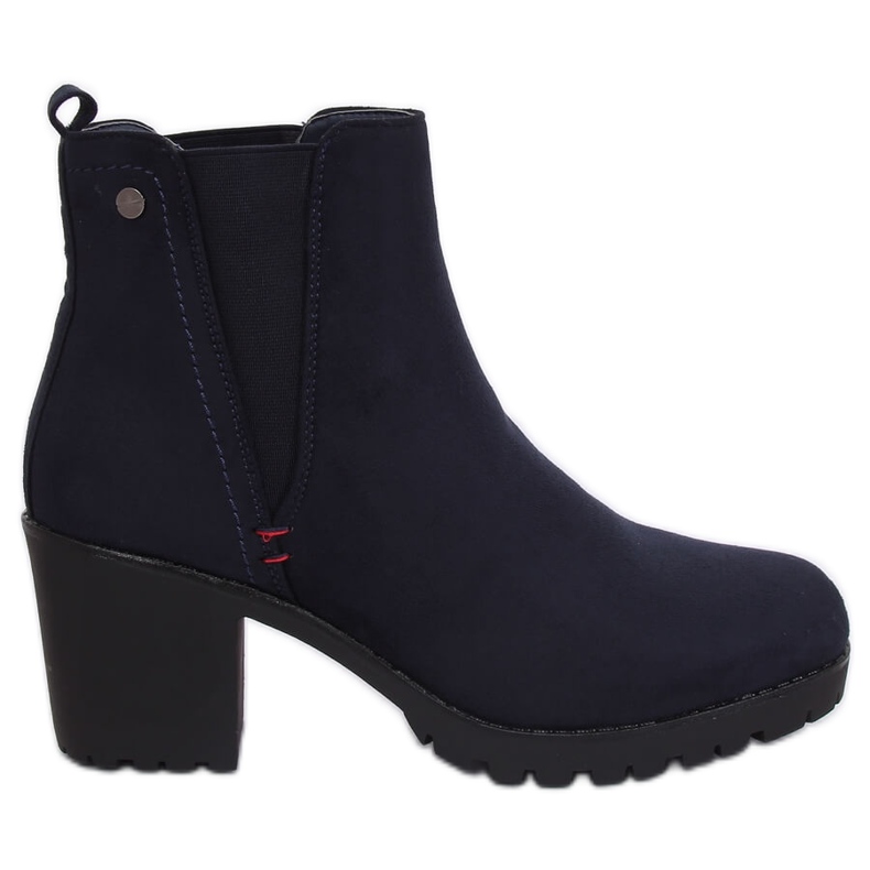 Botas azul marino con tacones anchos W373 Azul