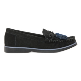 Filippo Mocasines de piel con flecos negro Filippo Mocasines de piel con flecos negro