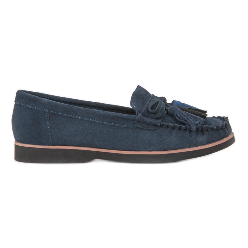 Filippo Mocasines de piel con flecos azul