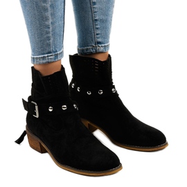 Botas slip-on de ante negro calado LS-730