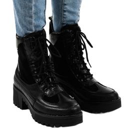 Bota piel serraje negra G-7646 negro