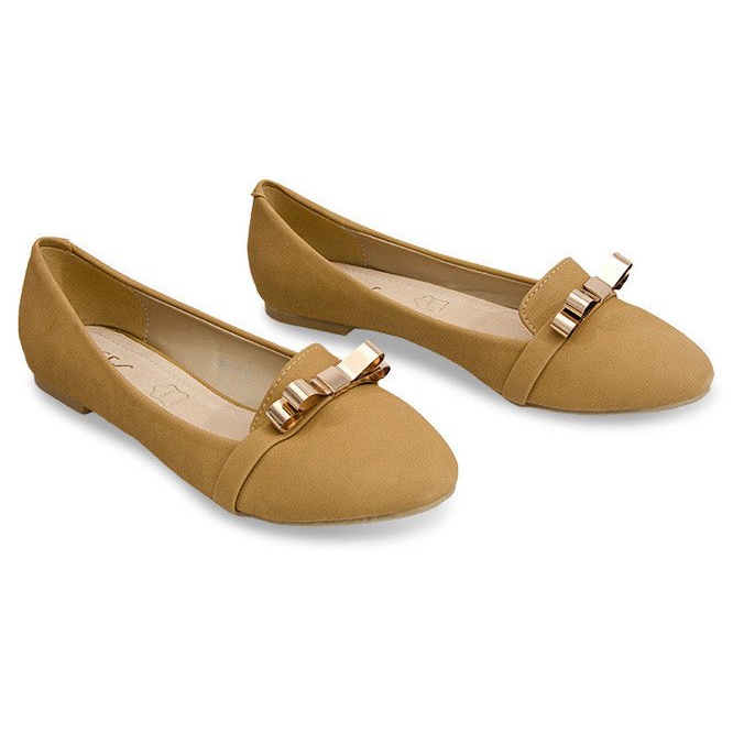 Hermosas bailarinas con lazo de metal 356 beige