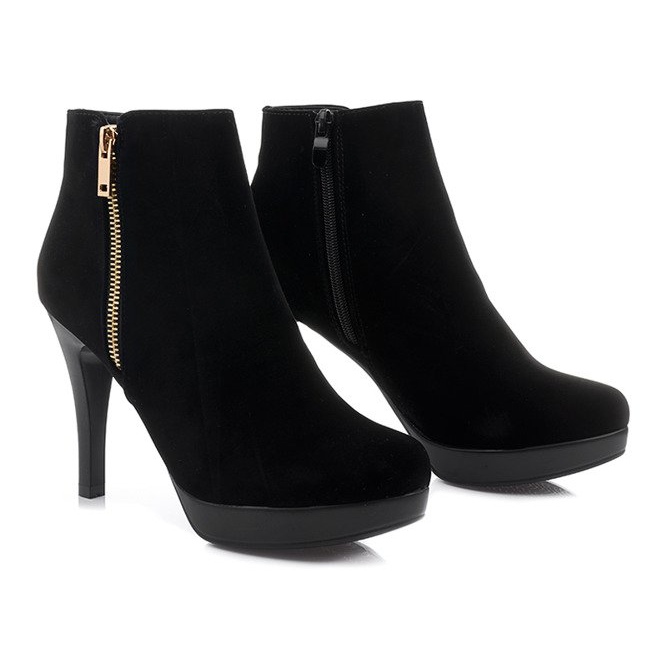 Botas de tacón alto J0081-1 Cremallera negra negro Botas de tacón alto J0081-1 Cremallera negra negro