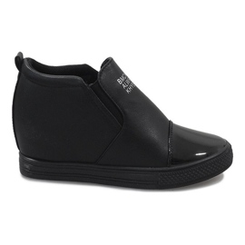 Zapatillas negras en la cuña DD408-1 negro Zapatillas negras en la cuña DD408-1 negro