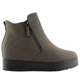 Botas grises sobre cuña oculta SJ657 Dark Grey Botas grises sobre cuña oculta SJ657 Dark Grey