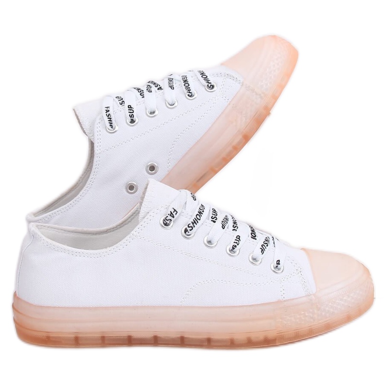 Zapatillas de mujer blancas y rosas B111-2 BLANCO / ROSA Zapatillas de mujer blancas y rosas B111-2 BLANCO / ROSA