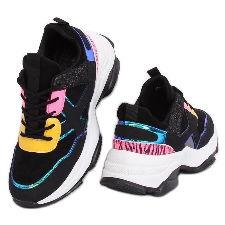 Negro HL-12 Calzado deportivo negro multicolor