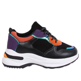 CB-19056 BLACK / ORANGE zapatillas deportivas negras negro multicolor