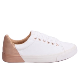 Zapatillas de mujer blancas y champán A88-29 W-CHAMPAGNE blanco multicolor