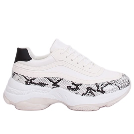 YY-02 Zapatillas deportivas blancas serpiente blanca blanco multicolor