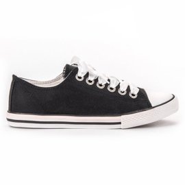 SHELOVET Zapatillas atadas con una cinta negro
