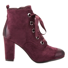 Vinceza Botas de ante burdeos rojo Vinceza Botas de ante burdeos rojo