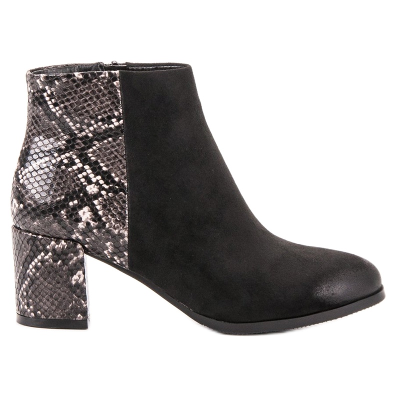 Vinceza Bota con estampado animal negro amarillo