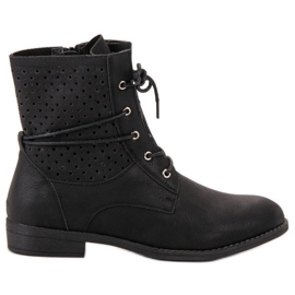 Groto Gogo Botas atadas de moda negro