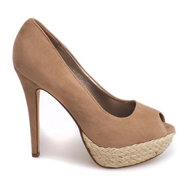 Alpargatas Tacones Altos 55-443 Beige