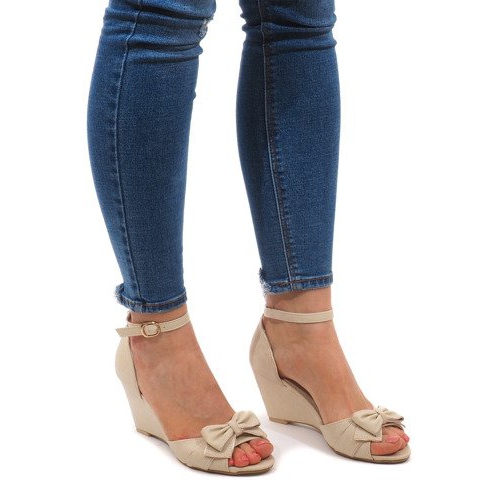 Sandalias Cuña F1-43 Beige