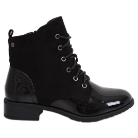 Botas negras con cordones B0-227 Black negro