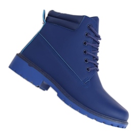 Botas de madera para mujer azul marino W-3033 Azul Botas de madera para mujer azul marino W-3033 Azul