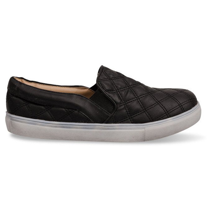 Zapatillas slip-on negras acolchadas sin cordones 9033 negro