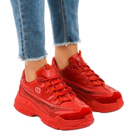 Zapatos deportivos de mujer rojos de moda C3
