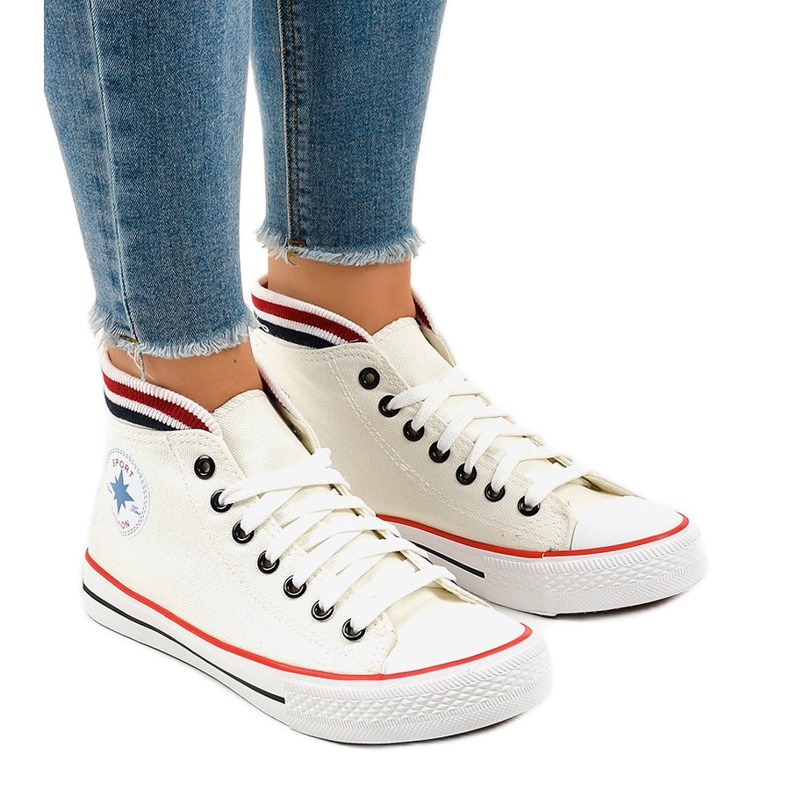 Zapatillas clásicas blancas con cordones W01 blanco