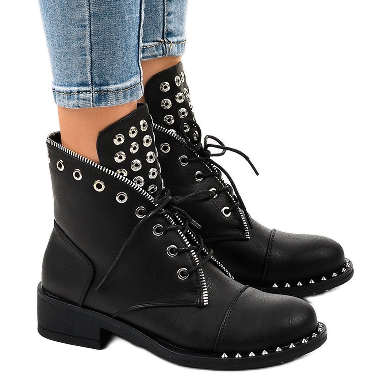 Botas negras de mujer con cremallera BH132-KB negro