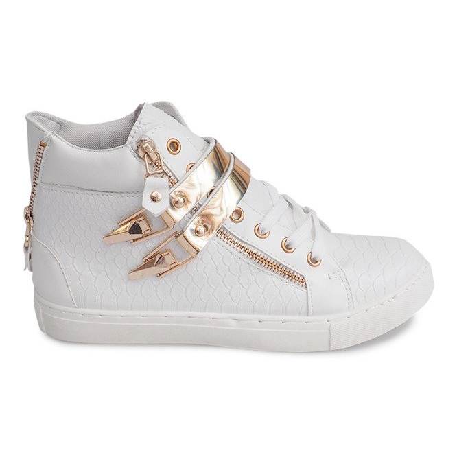 Zapatillas altas con cremallera 1525-2 Blanco