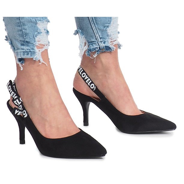 Sandalias de tacón negras de Love Paris negro