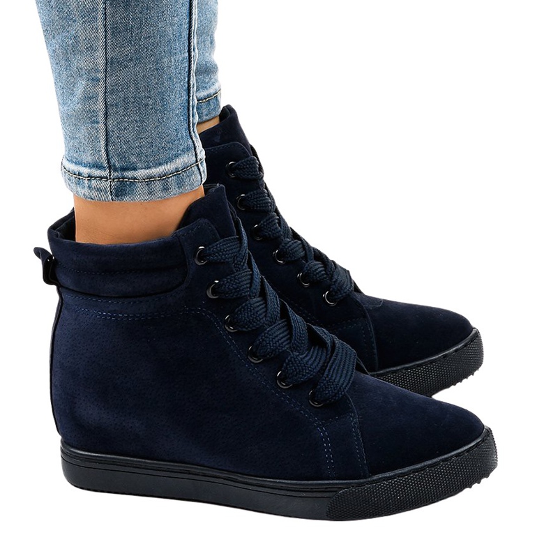 Deportivas cuña azul marino TL50-2