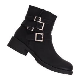 Black Z100 Botas de mujer planas negras negro