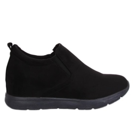 Zapatos negros en una cuña oculta negro ZY-7K67 Negro
