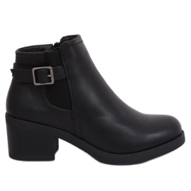 Black Jodhpur boots tacones altos B0-232 Black negro