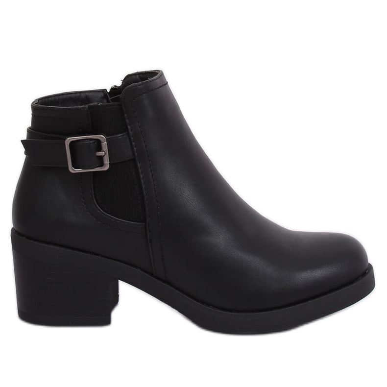 Black Jodhpur boots tacones altos B0-232 Black negro