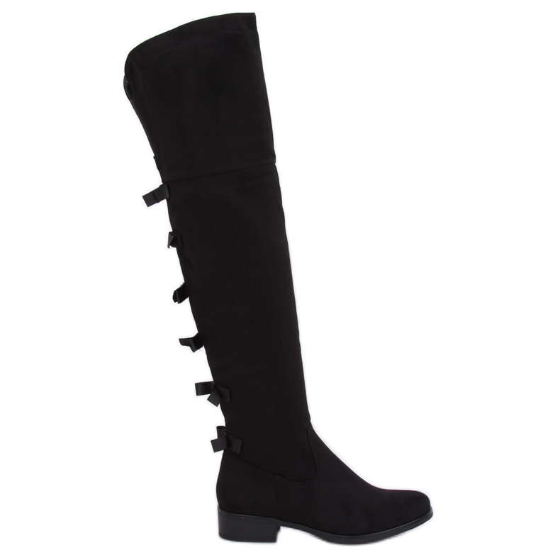Botas de montar para mujer con lazos negros H202 Black Botas de montar para mujer con lazos negros H202 Black