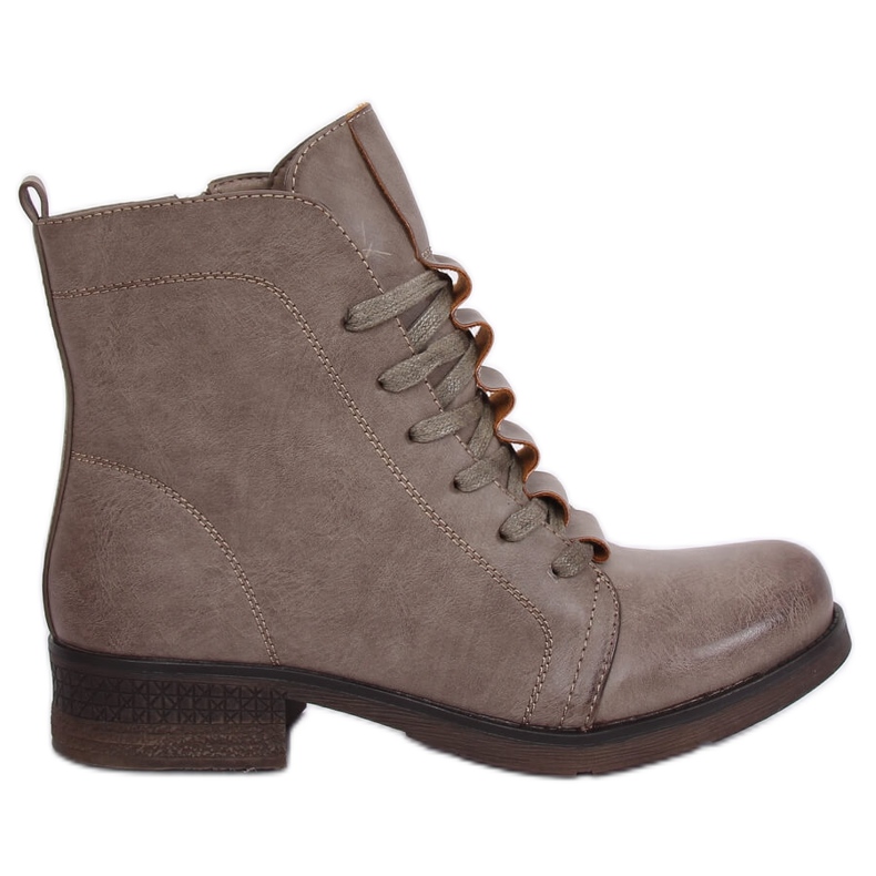 Botas con cordones beige F2801 Khaki
