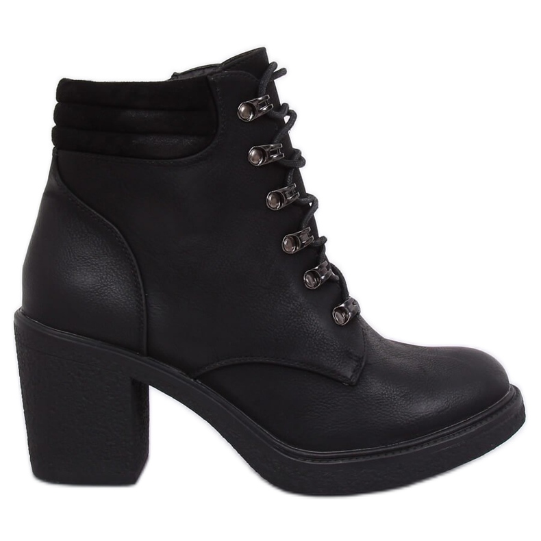 Black VQ-18 Botas negras con cordones negro