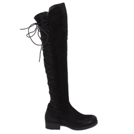 Black F2020 Botas de montar negras con parte superior flexible negro