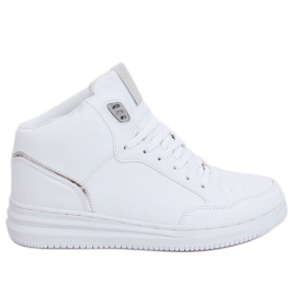 Zapato deportivo tobillo alto blanco y plateado 107-18 BLANCO / PLATA