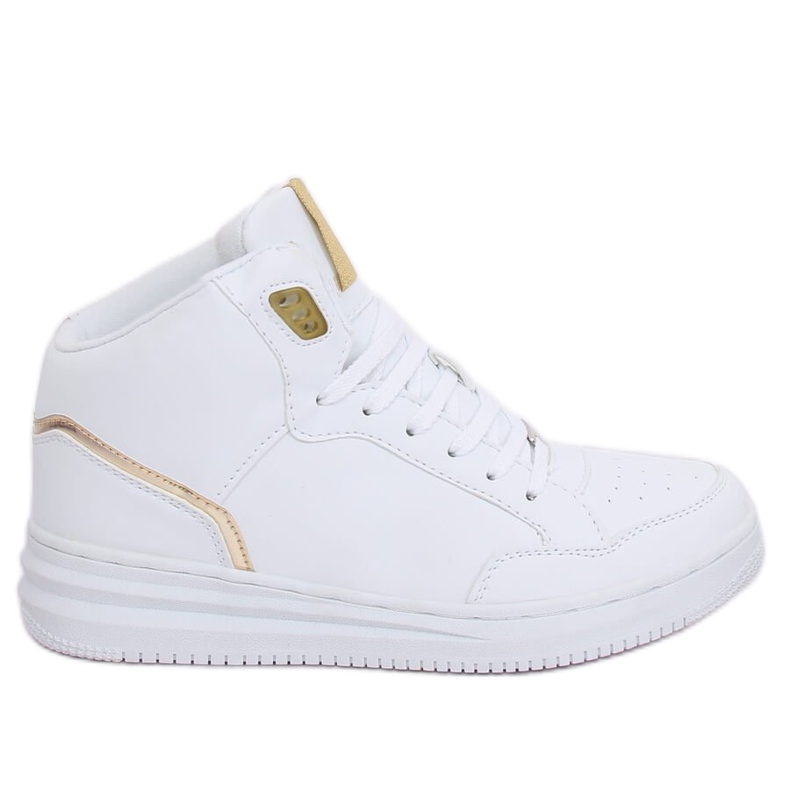 Zapato deportivo tobillo alto blanco y dorado 107-18 BLANCO / ORO