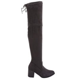 Botas por encima de la rodilla gris otoño C-7172 gris
