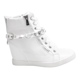 Botas Sneakers Con Cuña 8089 Blanco