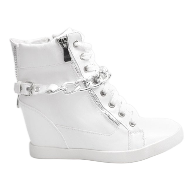 Botas Sneakers Con Cuña 8089 Blanco