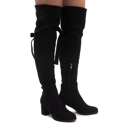 Botas de gamuza cálidas en una barra ES8517 Negro
